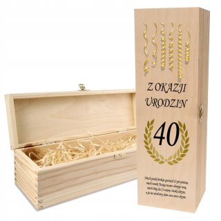 Drewniana skrzynka na wino - IDEALNY PREZENT na każdą okazję! NA 40-STKE 05