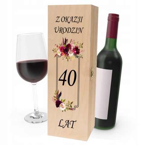 Drewniana skrzynka na wino - IDEALNY PREZENT na każdą okazję! NA 40-STKE 07