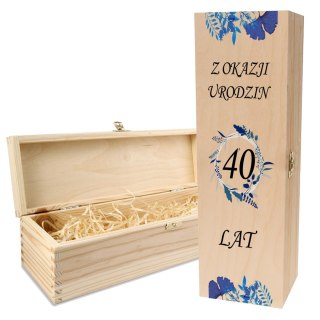 Drewniana skrzynka na wino - IDEALNY PREZENT na każdą okazję! NA 40-STKE 08