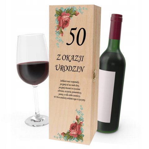 Drewniana skrzynka na wino - IDEALNY PREZENT na każdą okazję! NA 50-TKE 04