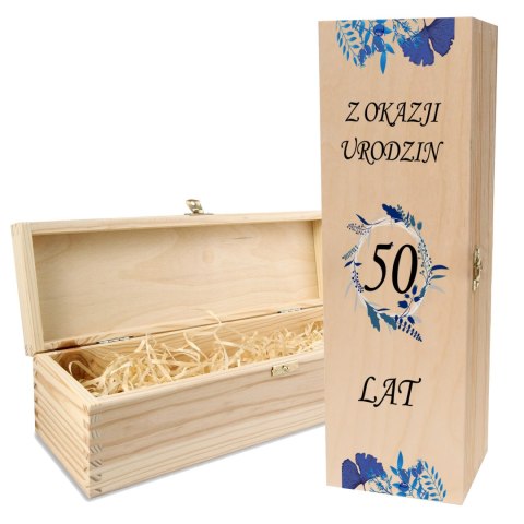 Drewniana skrzynka na wino - IDEALNY PREZENT na każdą okazję! NA 50-TKE 08