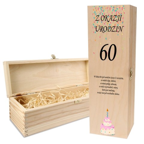 Drewniana skrzynka na wino - IDEALNY PREZENT na każdą okazję! NA 60-TKE 03