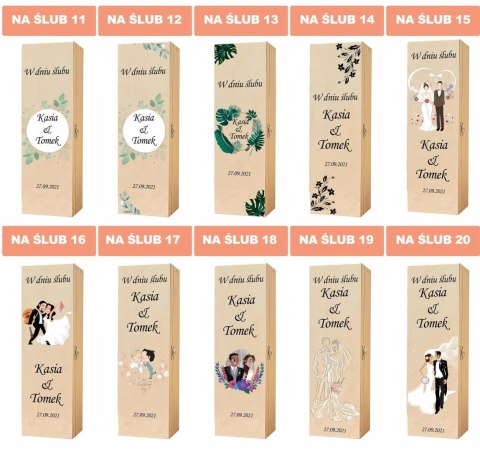 Drewniana skrzynka na wino - IDEALNY PREZENT na każdą okazję! NA 60-TKE 03