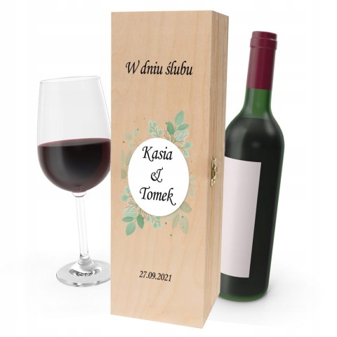 Drewniana skrzynka na wino - IDEALNY PREZENT na każdą okazję! NA ŚLUB 11