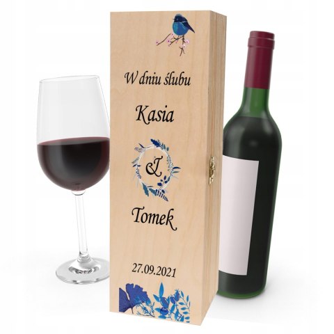 Drewniana skrzynka na wino - IDEALNY PREZENT na każdą okazję! NA ŚLUB 25