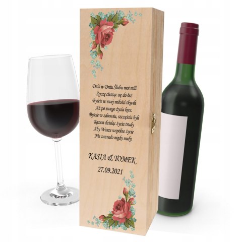 Drewniana skrzynka na wino - IDEALNY PREZENT na każdą okazję! NA ŚLUB 30