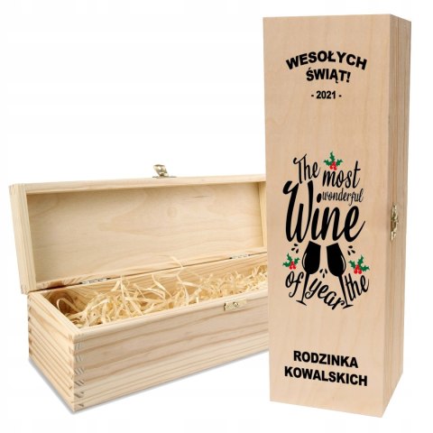 Drewniana skrzynka na wino - IDEALNY PREZENT na każdą okazję! NA ŚWIĘTA 02