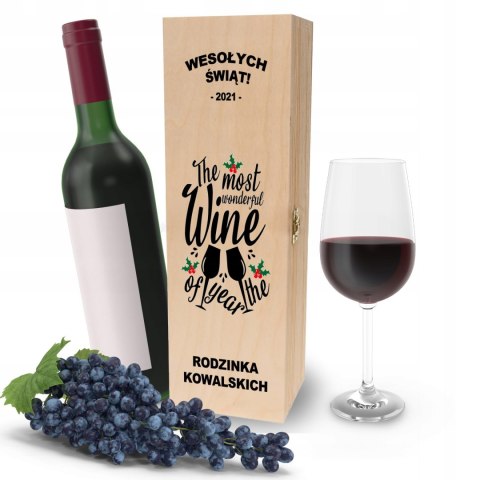 Drewniana skrzynka na wino - IDEALNY PREZENT na każdą okazję! NA ŚWIĘTA 02