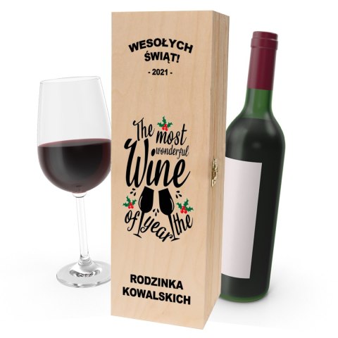 Drewniana skrzynka na wino - IDEALNY PREZENT na każdą okazję! NA ŚWIĘTA 02