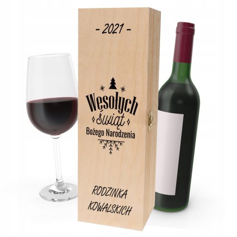 Drewniana skrzynka na wino - IDEALNY PREZENT na każdą okazję! NA ŚWIĘTA 07