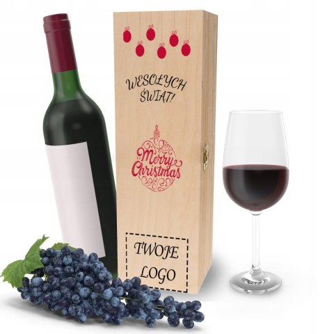 Drewniana skrzynka na wino - IDEALNY PREZENT na każdą okazję! NA ŚWIETA 14