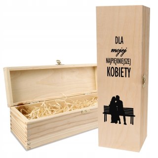 Drewniana skrzynka na wino PREZENT na każdą okazję PDM DZIEŃ KOBIET 14