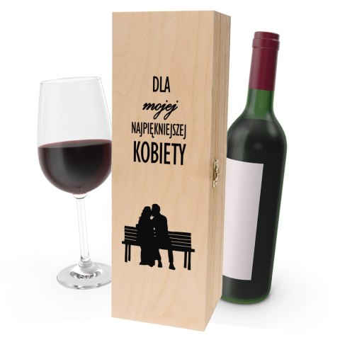 Drewniana skrzynka na wino PREZENT na każdą okazję PDM DZIEŃ KOBIET 14