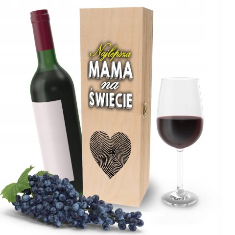 Drewniana skrzynka na wino PREZENT na każdą okazję PDM DZIEŃ MAMY 02