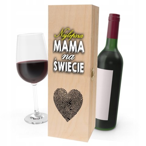 Drewniana skrzynka na wino PREZENT na każdą okazję PDM DZIEŃ MAMY 02