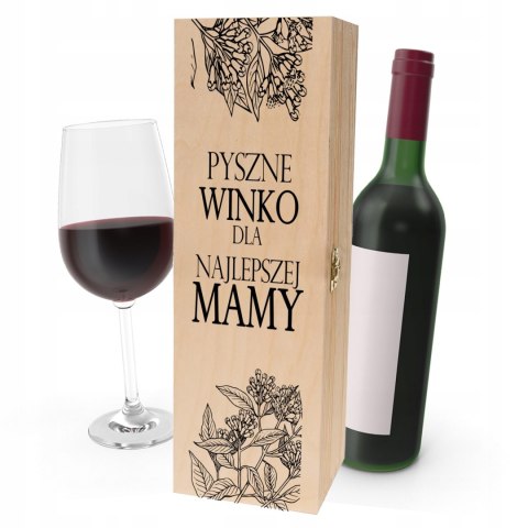 Drewniana skrzynka na wino PREZENT na każdą okazję PDM DZIEŃ MAMY 20