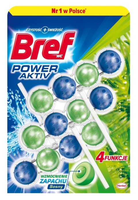Bref Power Aktiv Kostka Zawieszka do WC Sosna 3x50g Trójpak