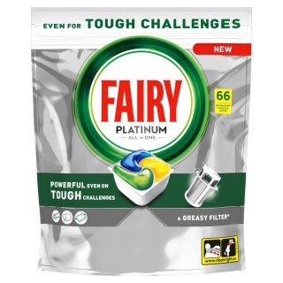 FAIRY ALL IN ONE Kapsułki do zmywarki Platinum LEMON miękkie 66szt