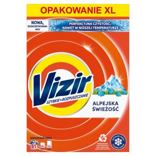 Proszek Vizir do białego Alpine Fresh do prania białych tkanin ubrań 2.95kg