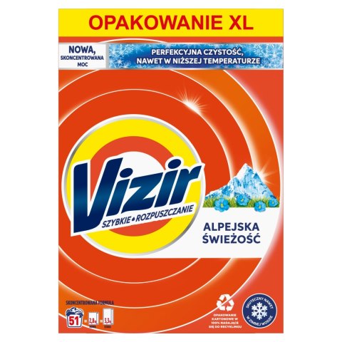 Proszek Vizir do białego Alpine Fresh do prania białych tkanin ubrań 2.95kg