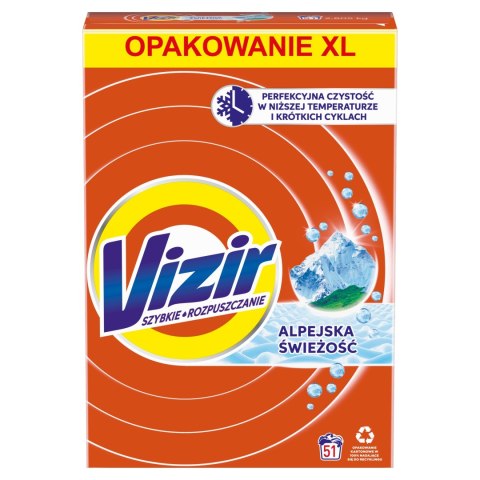 Proszek Vizir do białego Alpine Fresh do prania białych tkanin ubrań 2.95kg