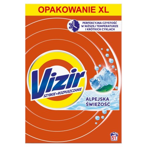 Proszek Vizir do białego Alpine Fresh do prania białych tkanin ubrań 2.95kg