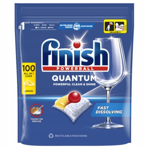 FINISH QUANTUM LEMON Kapsułki do Zmywarki 100 szt Powerball All in 1