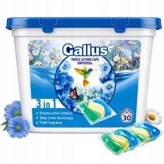 GALLUS Kapsułki do Prania Universal Uniwersalne Do Białego i Kolorów 30 szt