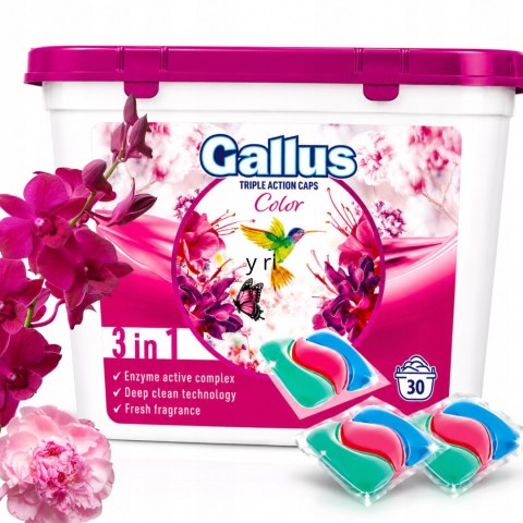 Gallus Kapsułki do Prania Color Universal Kolorowe Tkaniny 30 szt