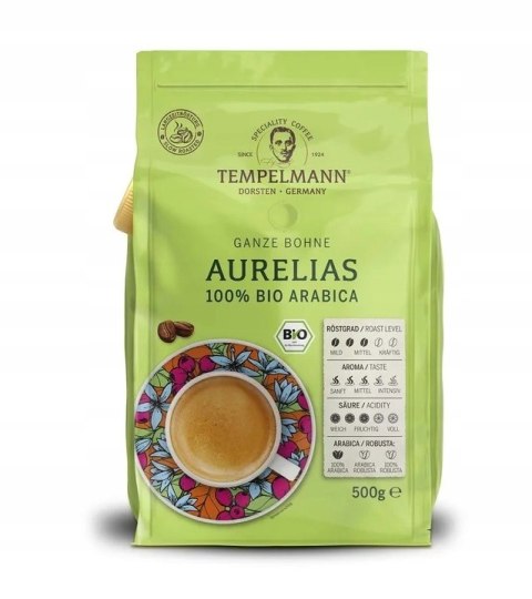 Kawa ziarnista TEMPELMANN Aurelias Crema Bio Cafe Crema 500g