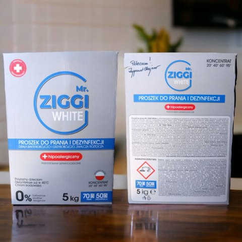 Mr. ZIGGI White Proszek do Prania Białego Dezynfekujący Hipoalergiczny 5kg