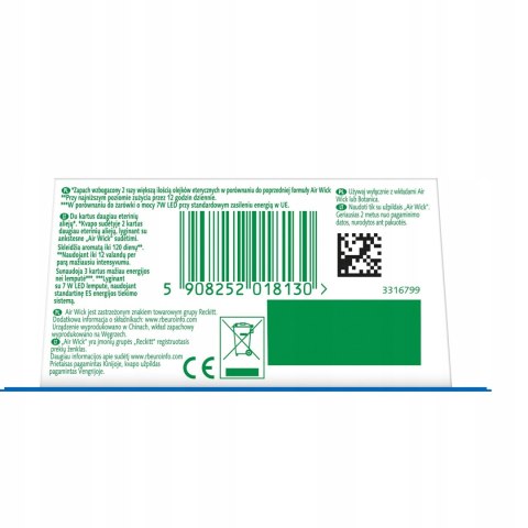 AIR WICK Elektryczny odświeżacz 19ml Świeże pranie bawełna