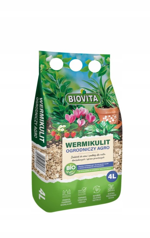 Biovita Wermikulit Ogrodniczy granulat drenaż do podłoża 4L AGRO 1-5mm