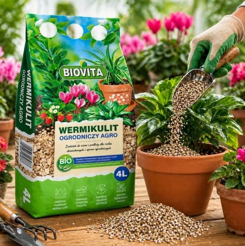 Biovita Wermikulit Ogrodniczy granulat drenaż do podłoża 4L AGRO 1-5mm