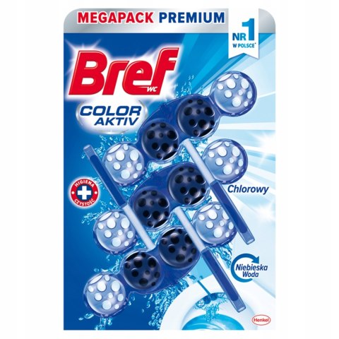Bref Color Aktiv Kostka Zawieszka WC Chlor 3x50g Barwiąca