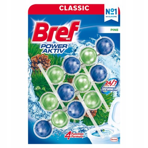 Bref Power Aktiv Kostka Zawieszka do WC Sosna 3x50g Trójpak