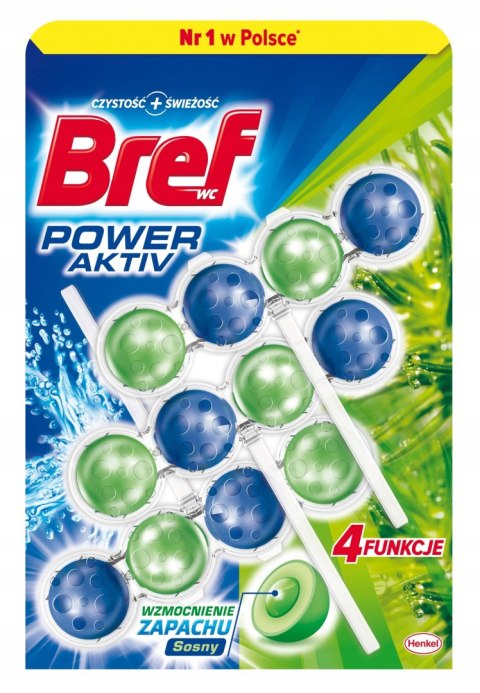 Bref Power Aktiv Kostka Zawieszka do WC Sosna 3x50g Trójpak