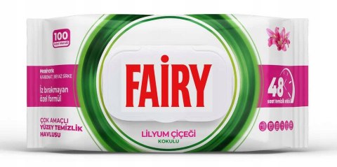 Chusteczki nawilżane do czyszczenia Fairy 100 szt. białe LILIA