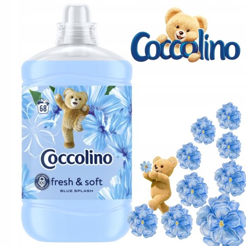 Coccolino Blue Splash płyn do płukania tkanin Fresh & Soft niebieski 1,7L