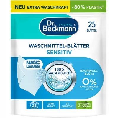 Dr. Beckmann Listki Piorące Sensitive 25 szt Kwiat Bawełny Eco
