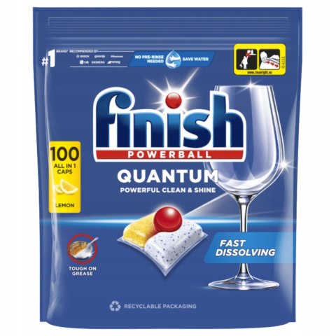 FINISH QUANTUM LEMON Kapsułki do Zmywarki 100 szt Powerball All in 1