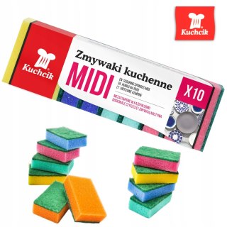 GĄBKA Zmywak kuchenny ostry Kuchcik gąbki do mycia naczyń 10 szt.