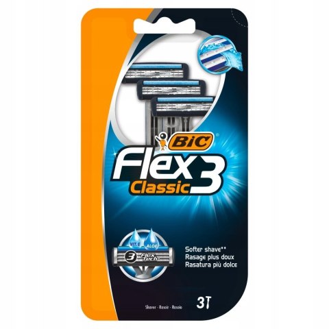 Maszynki do golenia jednorazowe męskie BIC Flex 3 3-ostrza maszynka 3 szt