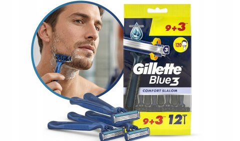 Maszynki do golenia jednorazowe męskie GILLETTE Blue3 maszynka 12 szt