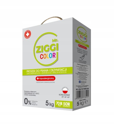 Mr. Ziggi proszek do prania i dezynfekcji hipoalergiczny do koloru 70pr 5kg
