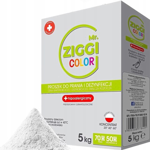 Mr. Ziggi proszek do prania i dezynfekcji hipoalergiczny do koloru 70pr 5kg