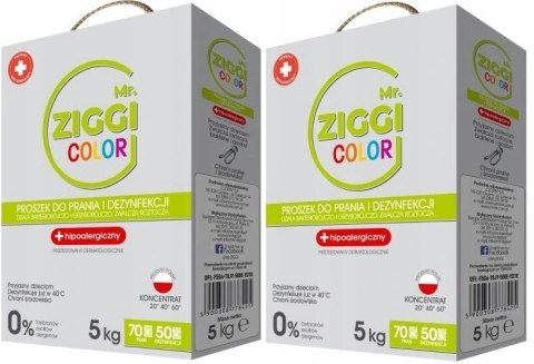 Mr. Ziggi proszek do prania i dezynfekcji hipoalergiczny do koloru 70pr 5kg