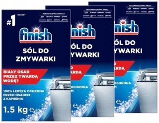 Sól do Zmywarki FINISH Gruboziarnista 3x1,5kg Zapas Ochrona Przed Kamieniem