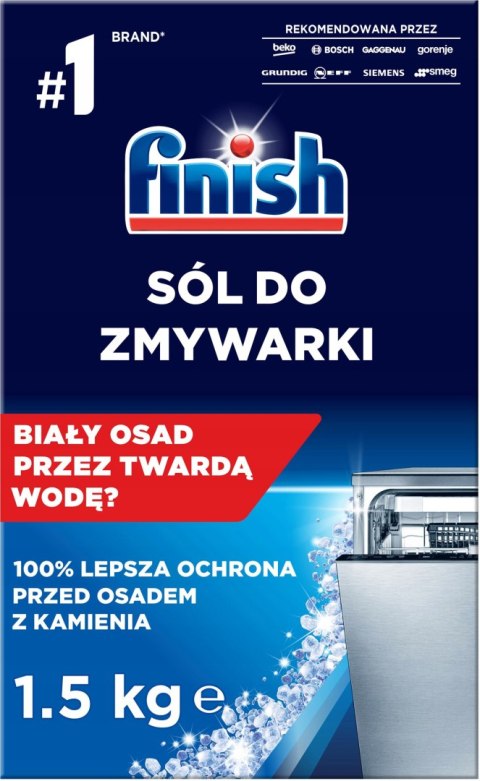 Sól do Zmywarki FINISH Gruboziarnista 3x1,5kg Zapas Ochrona Przed Kamieniem