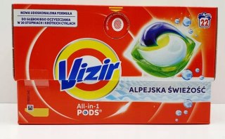 VIZIR kapsułki do prania ALL IN 1 PODS ALPEJSKA ŚWIEŻOŚĆ 22 PRANIA